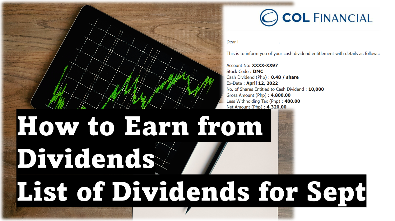 How to Earn from Dividend Stocks, List of PSE Stock Dividends for September 2022